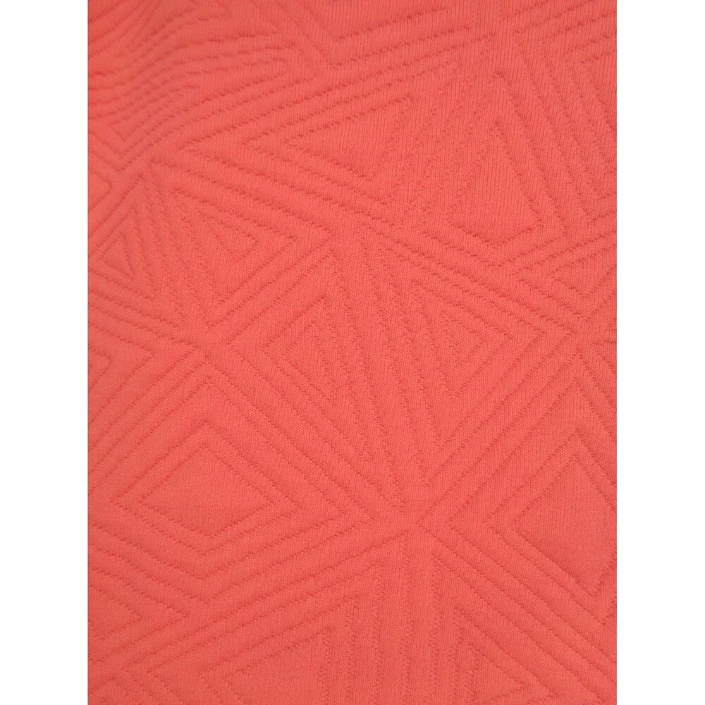 LuLaRoe Amelia Coral Dress Size Large Textured Geometric Triangle Diamond New - Picture 8 of 11